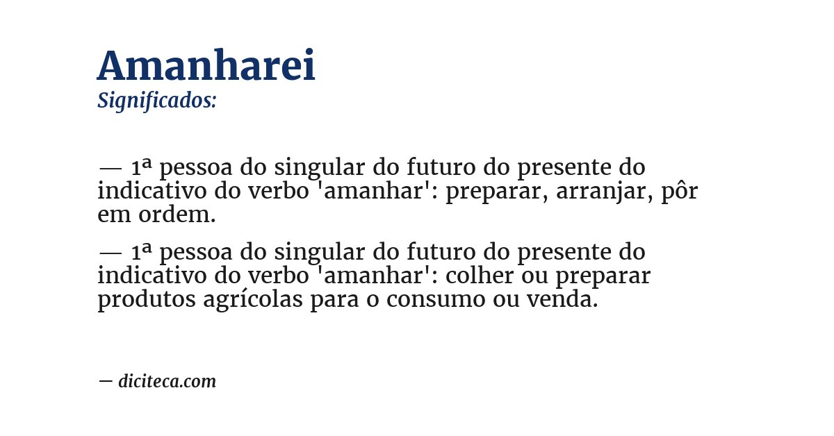 Significado de amanharei