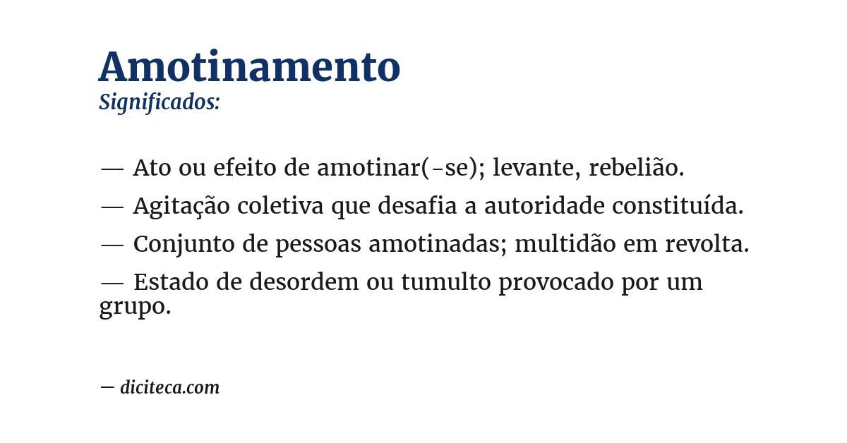 Significado de amotinamento