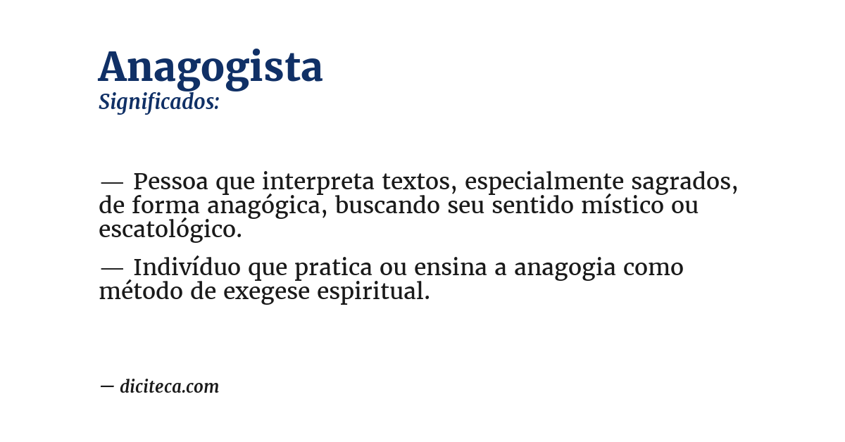 Significado de anagogista
