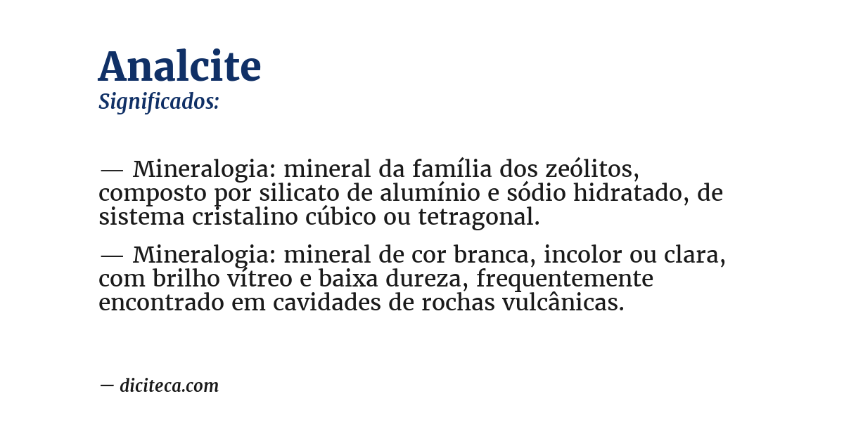 Significado de analcite