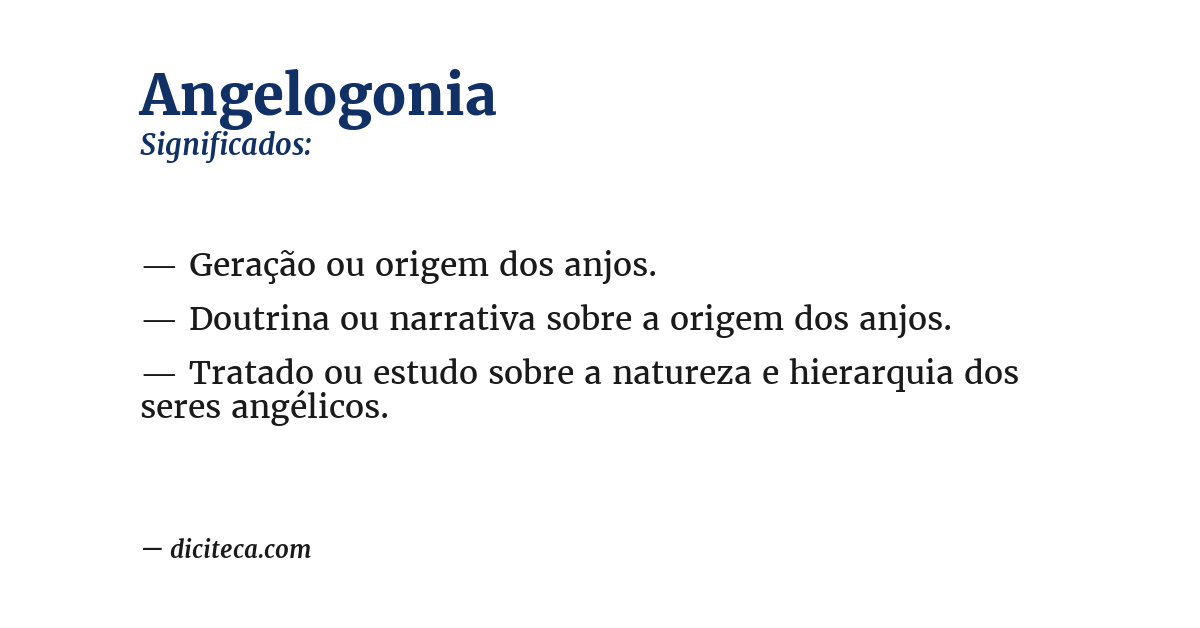 Significado de angelogonia