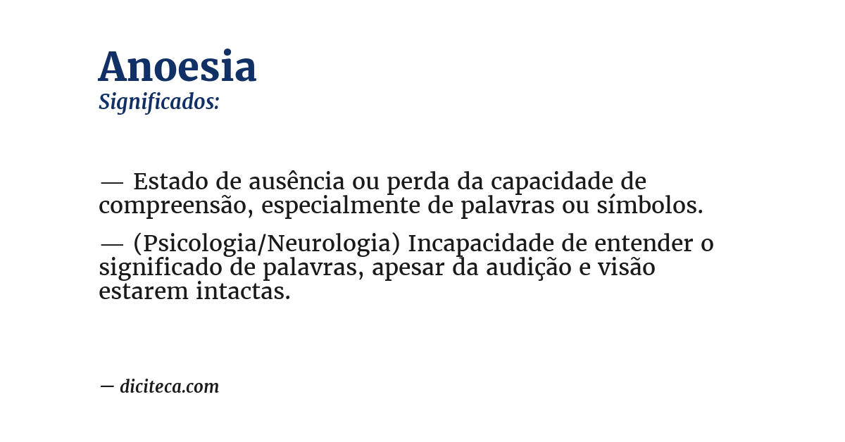 Significado de anoesia