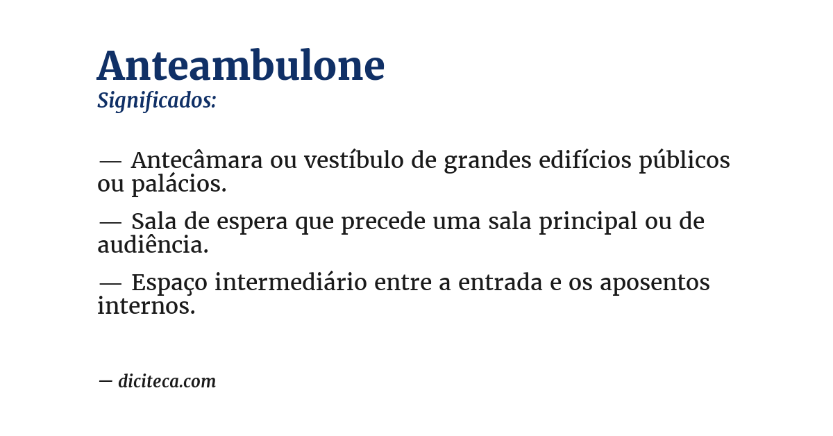 Significado de anteambulone