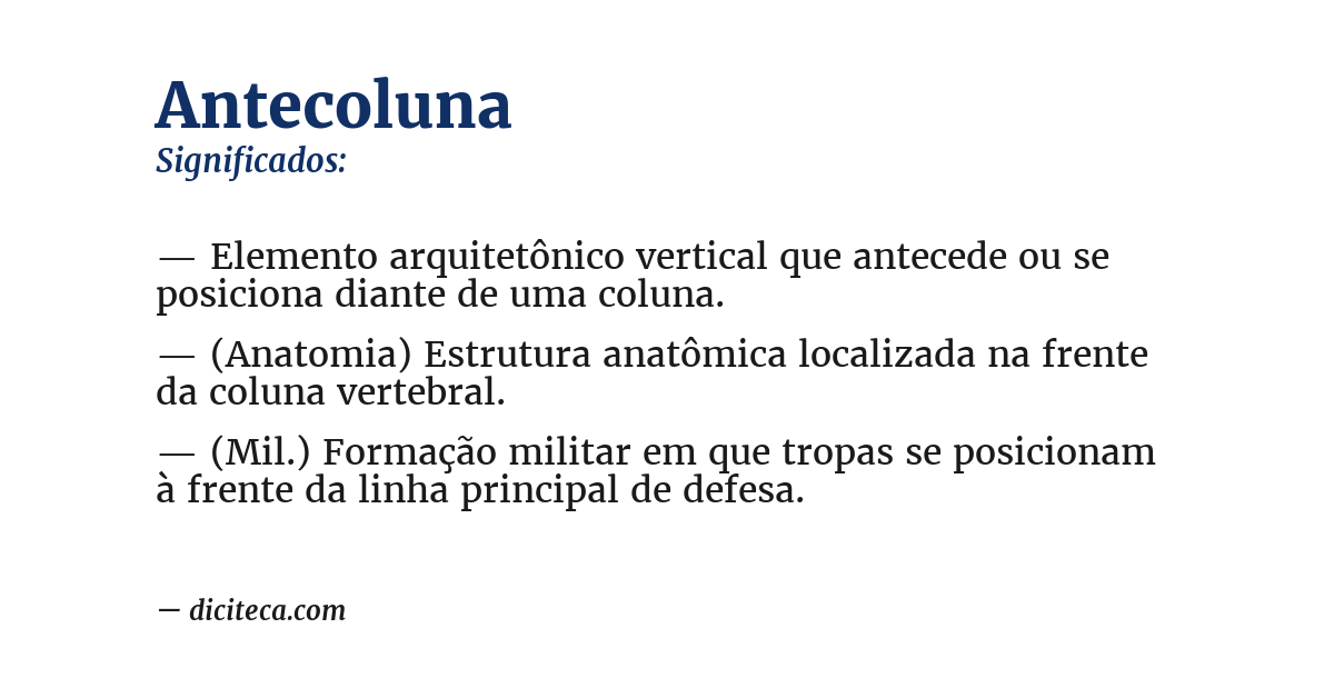Significado de antecoluna
