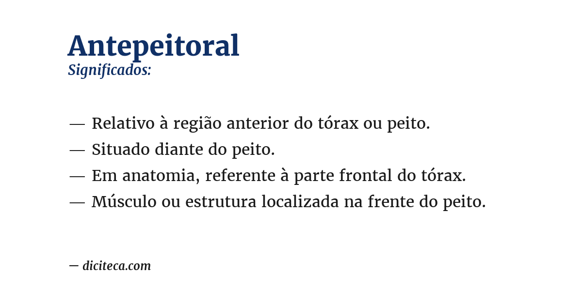 Significado de antepeitoral