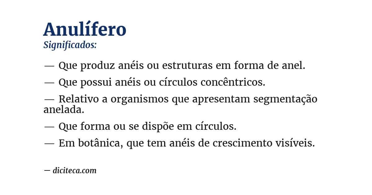 Significado de anulífero