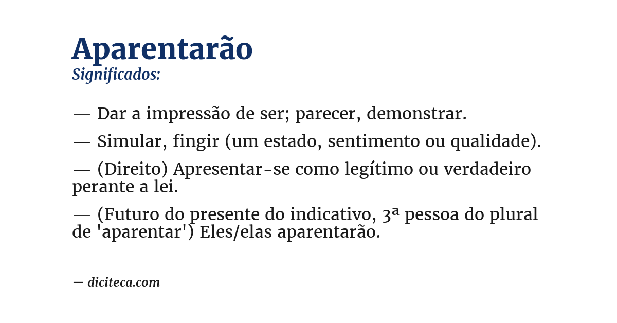 Significado de aparentarão