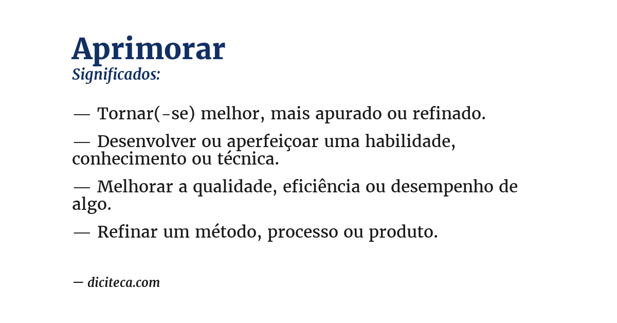 Significado de aprimorar