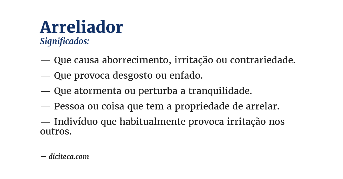 Significado de arreliador