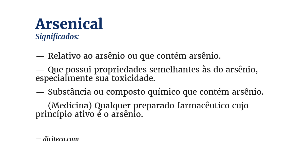 Significado de arsenical