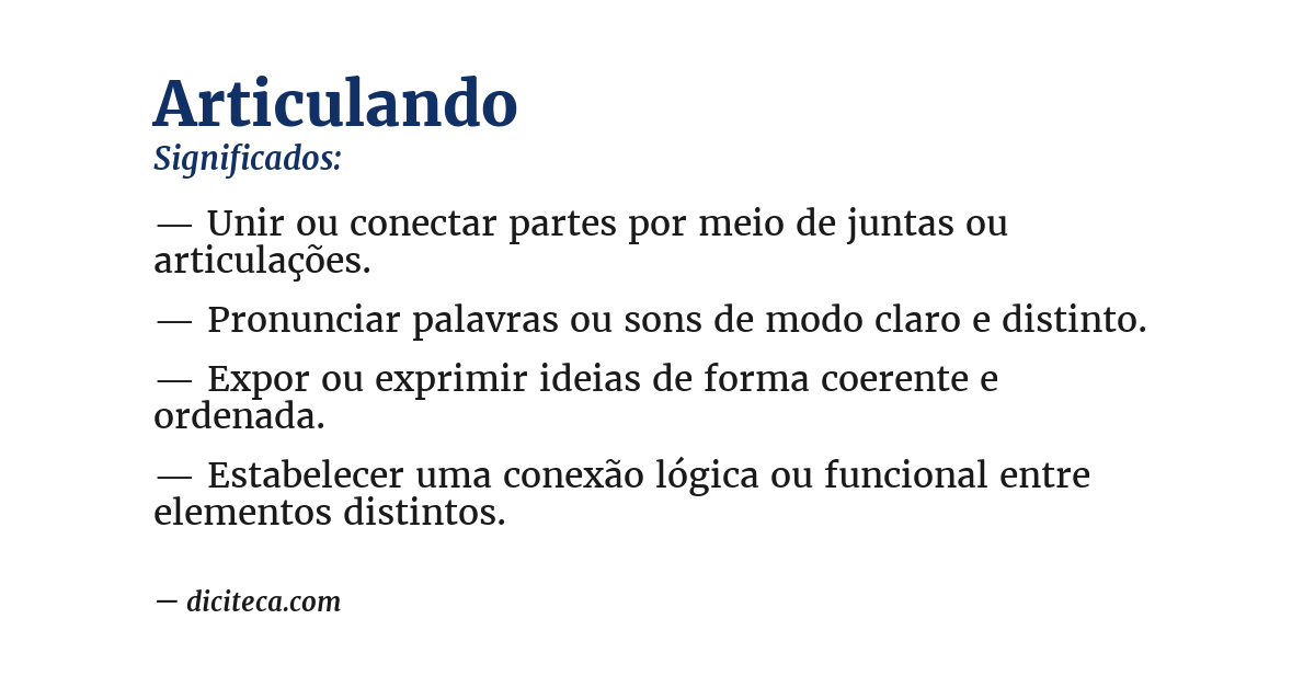 Significado de articulando