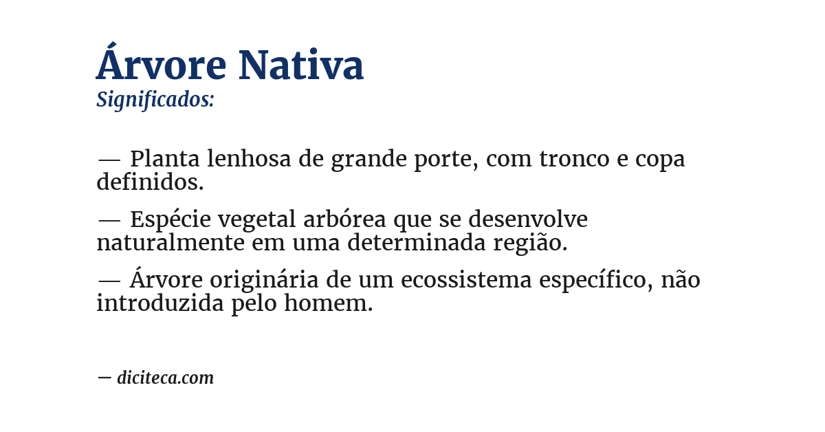 Significado de árvore nativa