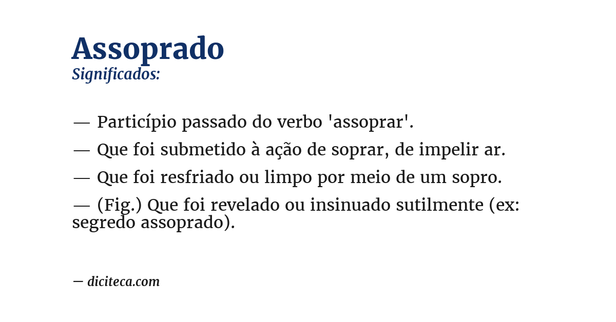 Significado de assoprado
