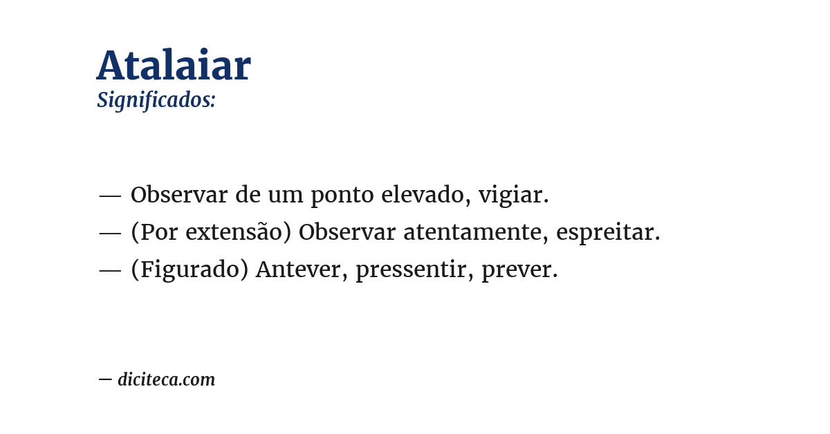 Significado de atalaiar