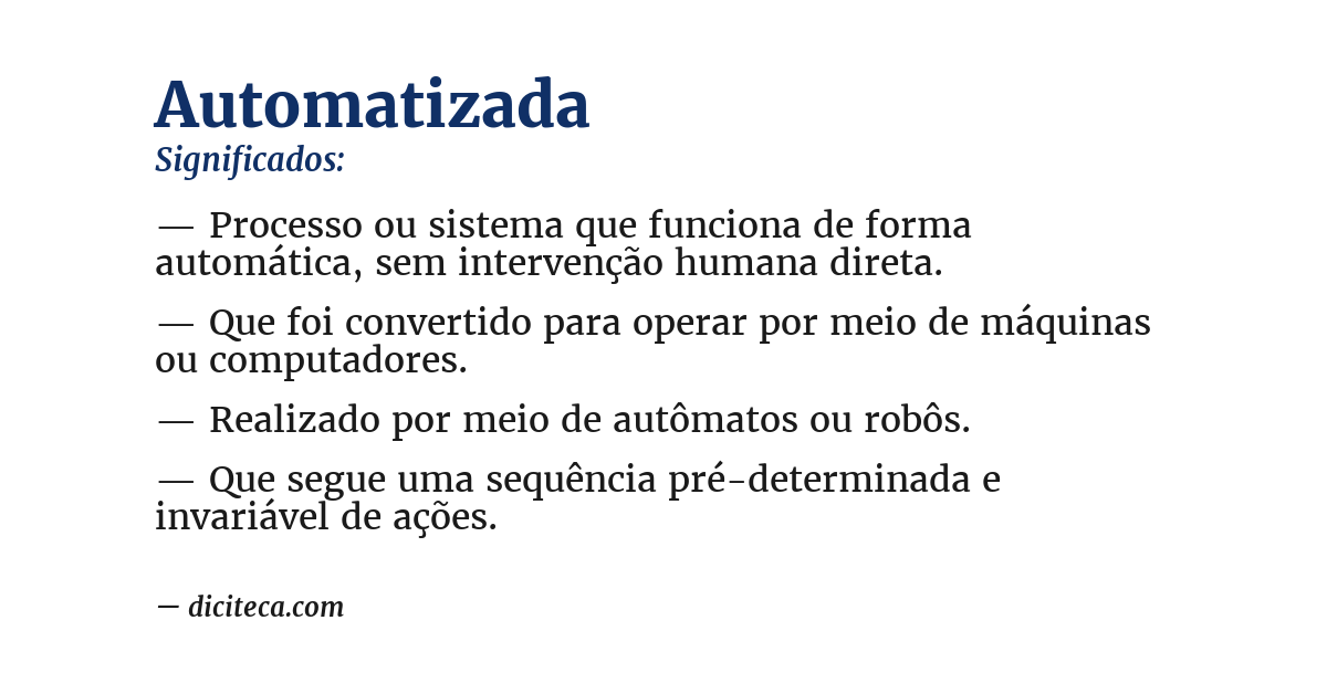 Significado de automatizada