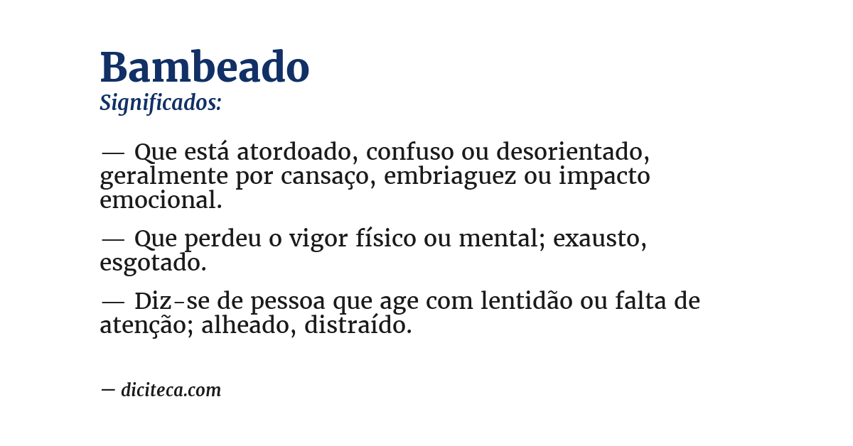 Significado de bambeado