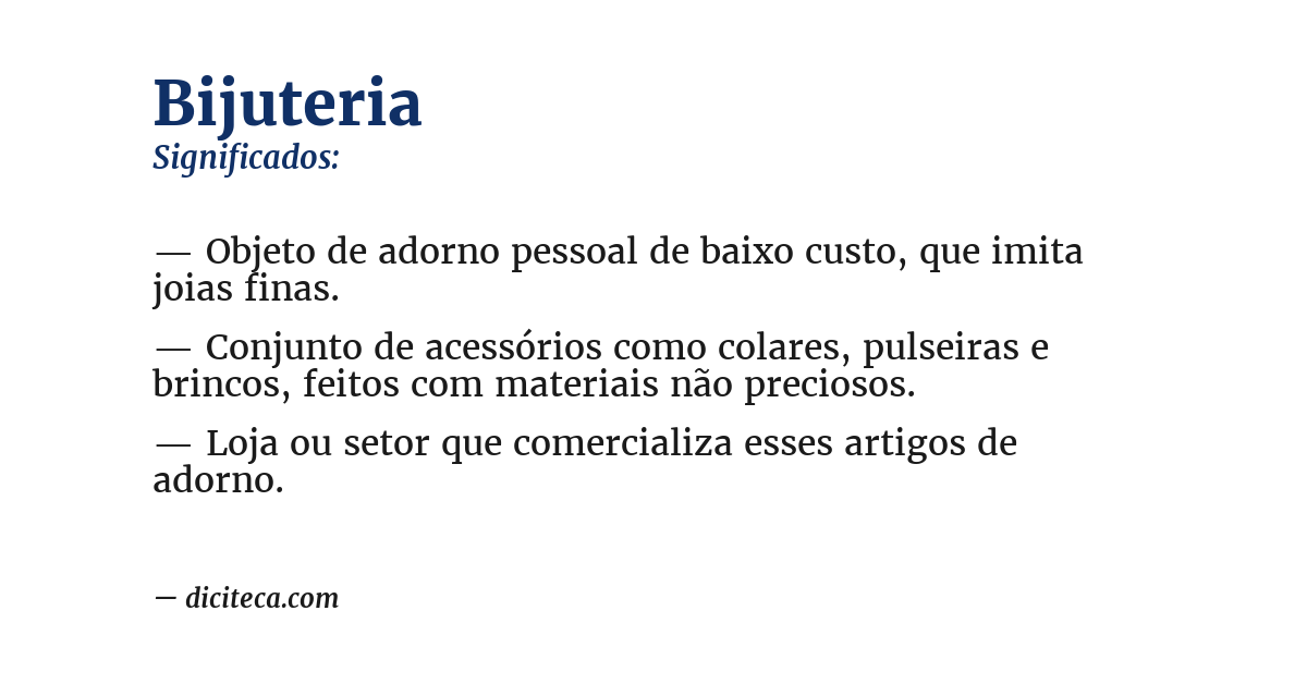 Significado de bijuteria