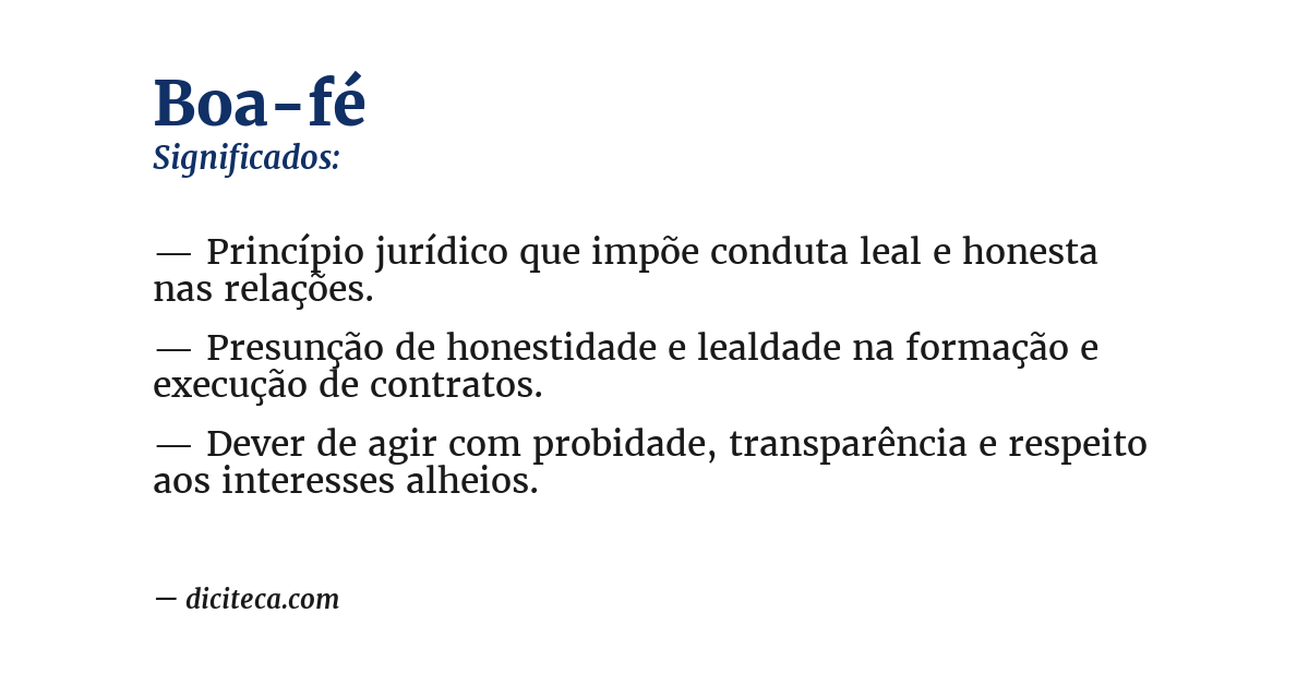 Significado de boa-fé