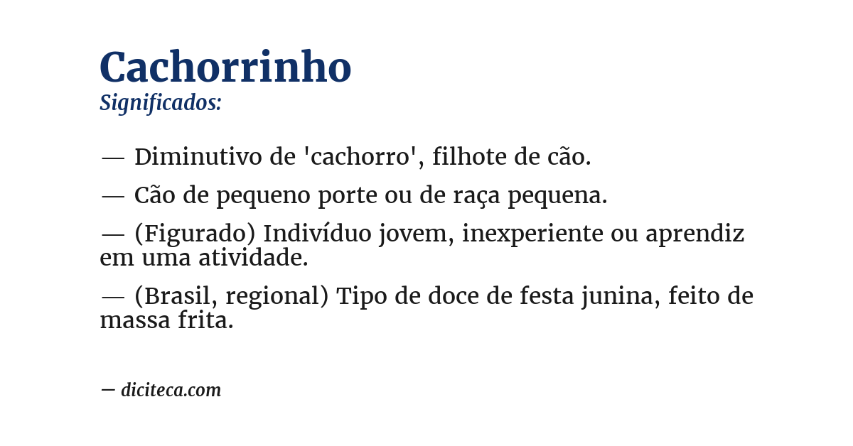 Significado de cachorrinho