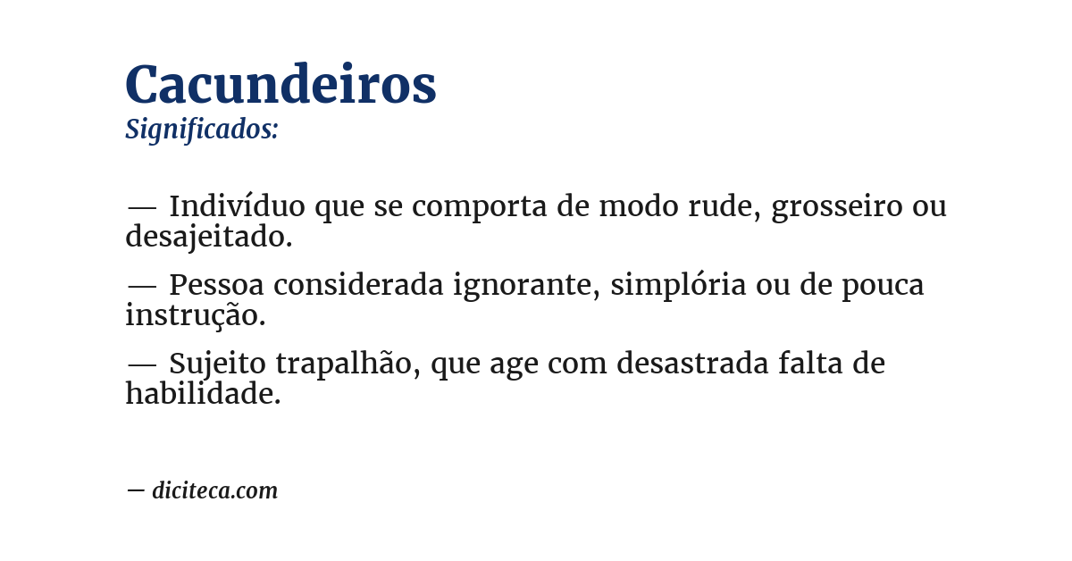 Significado de cacundeiros