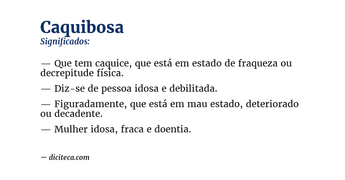 Significado de caquibosa