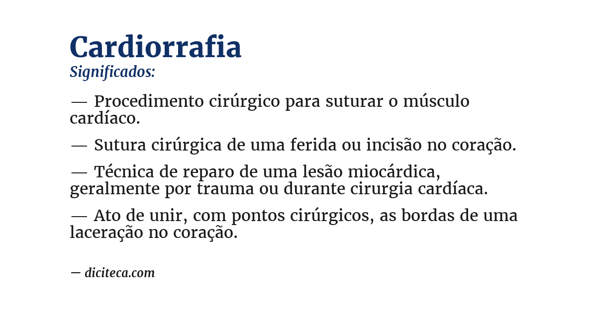 Significado de cardiorrafia