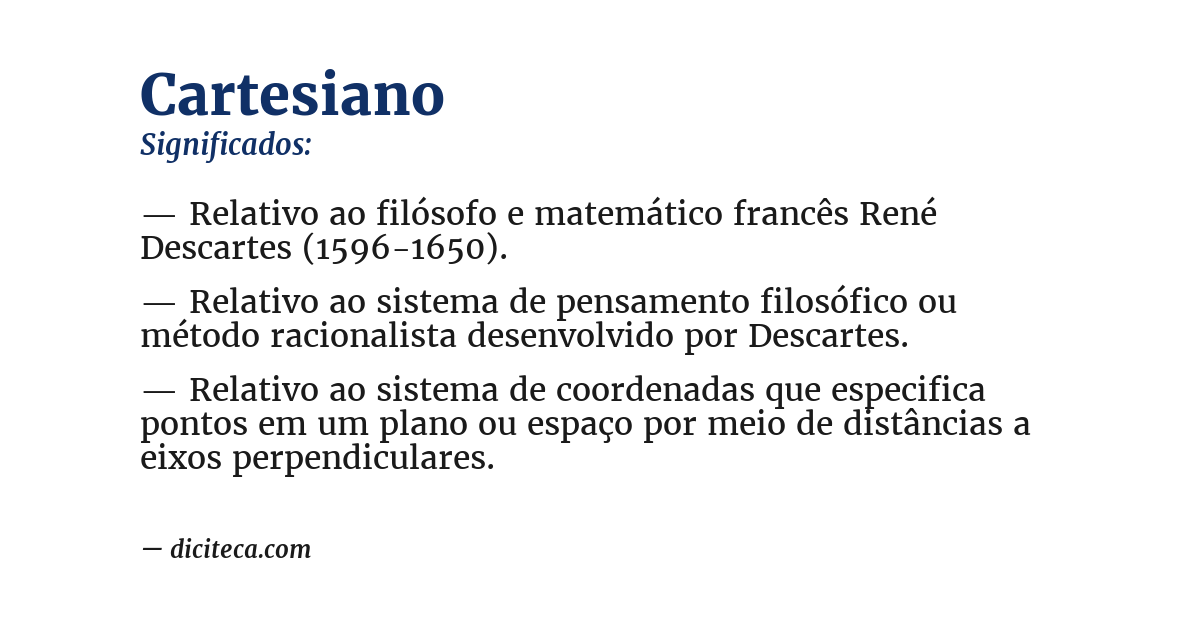 Significado de cartesiano