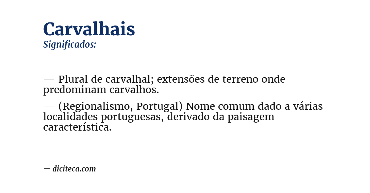 Significado de carvalhais