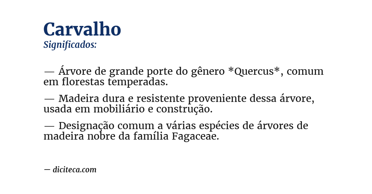 Significado de carvalho
