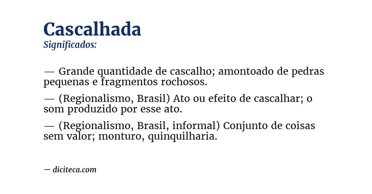 Significado de cascalhada