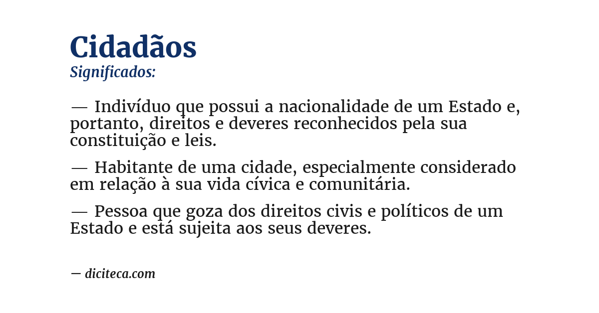 Significado de cidadãos