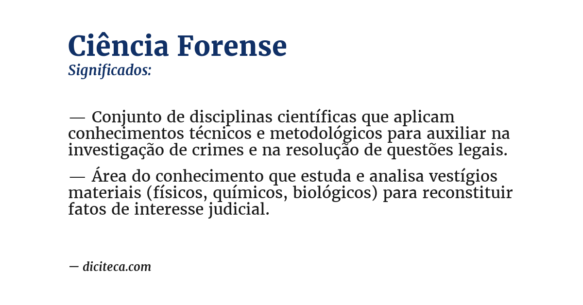 Significado de ciência forense