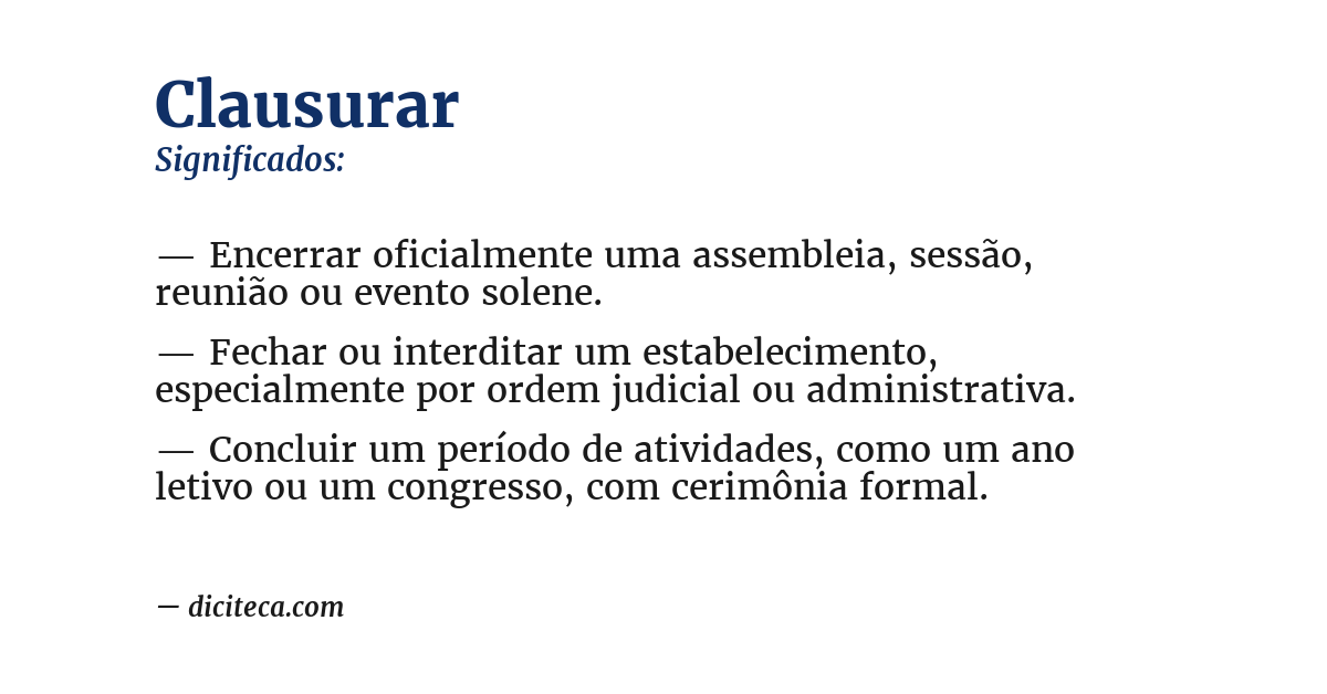Significado de clausurar