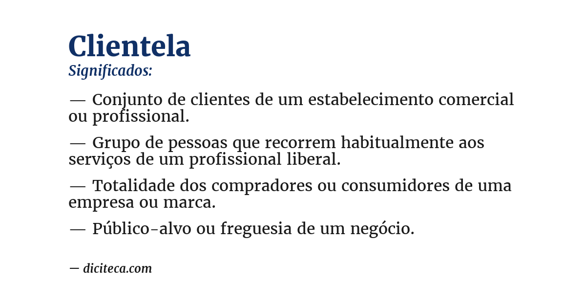 Significado de clientela