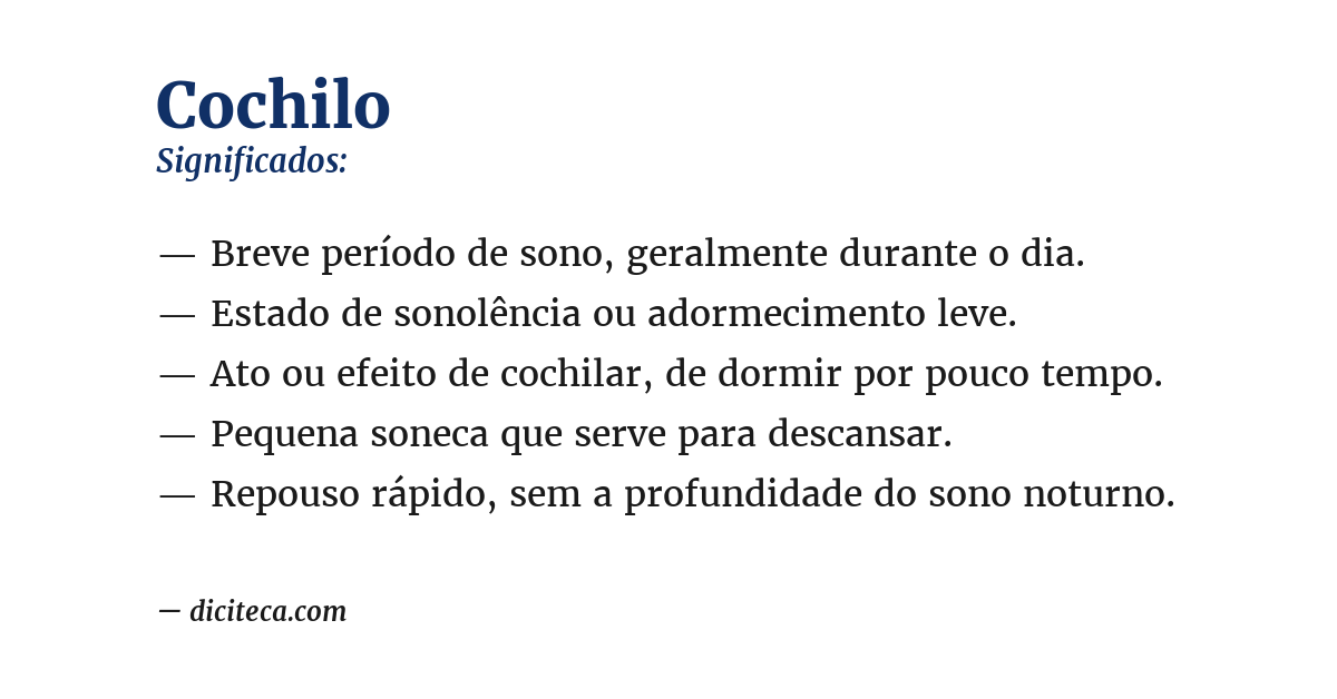 Significado de cochilo