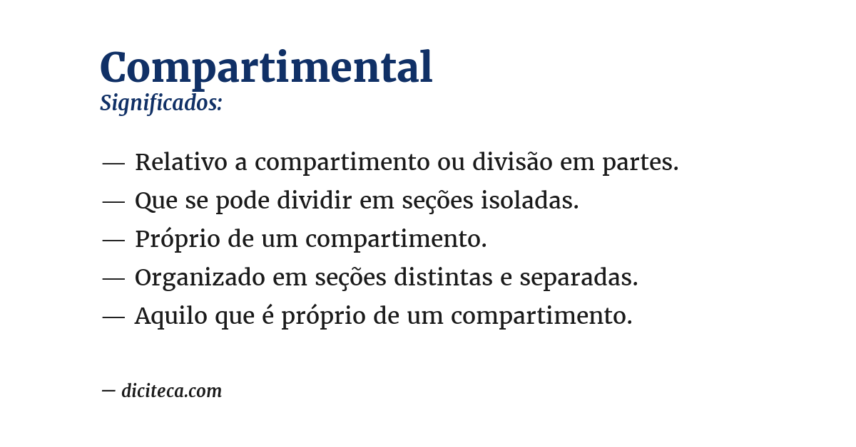 Significado de compartimental
