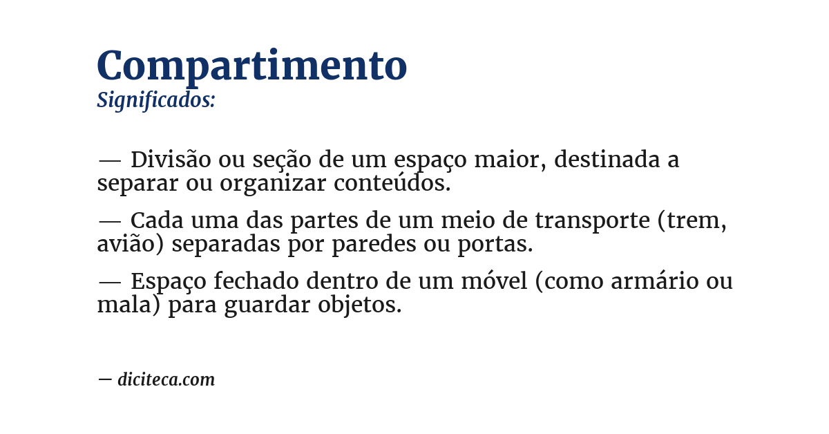 Significado de compartimento