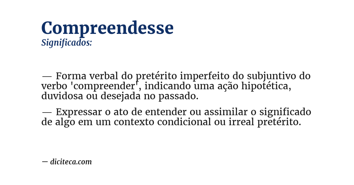 Significado de compreendesse