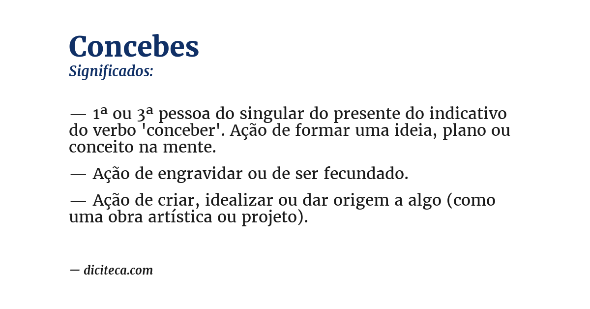 Significado de concebes