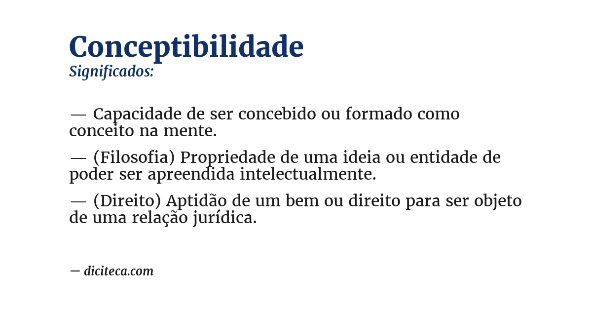 Significado de conceptibilidade