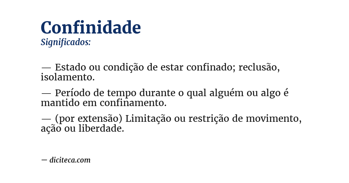 Significado de confinidade