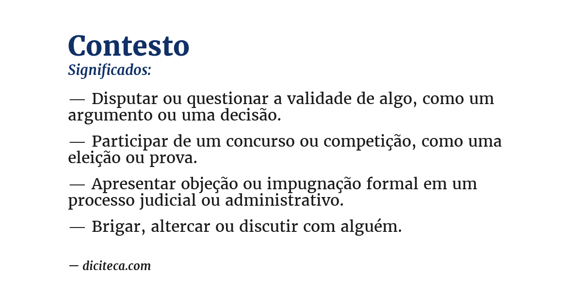 Significado de contesto