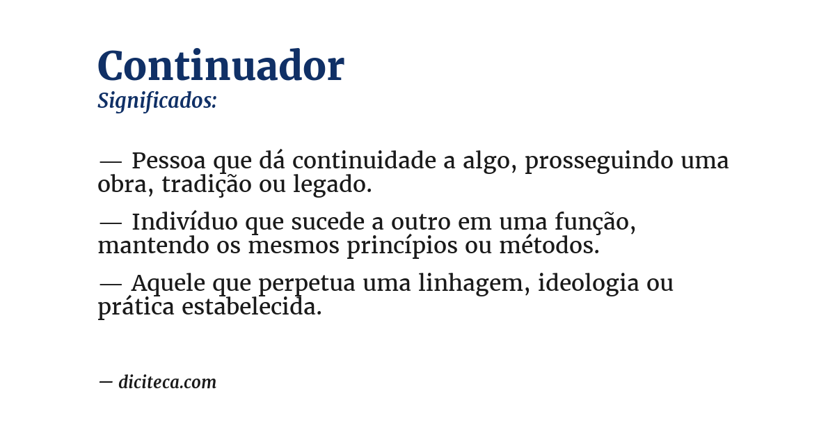 Significado de continuador