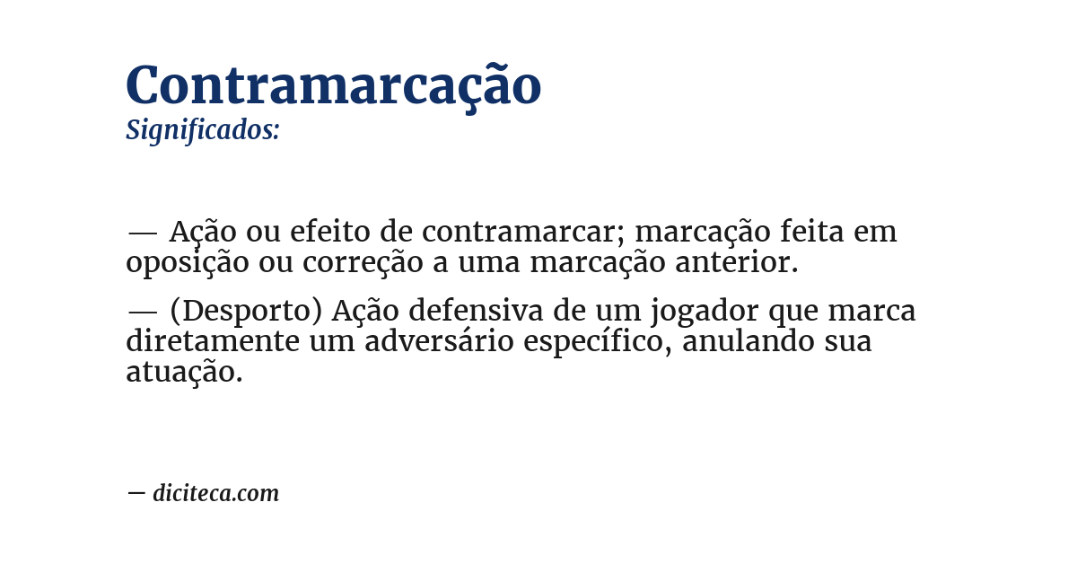 Significado de contramarcação