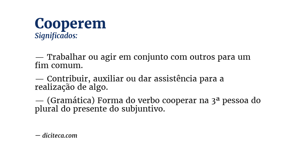 Significado de cooperem