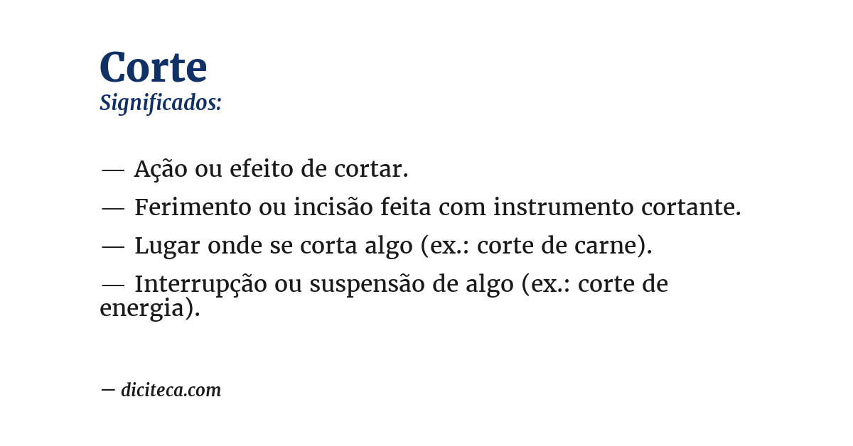Significado de corte