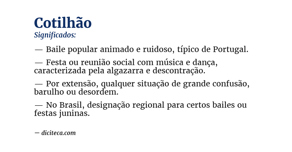 Significado de cotilhão