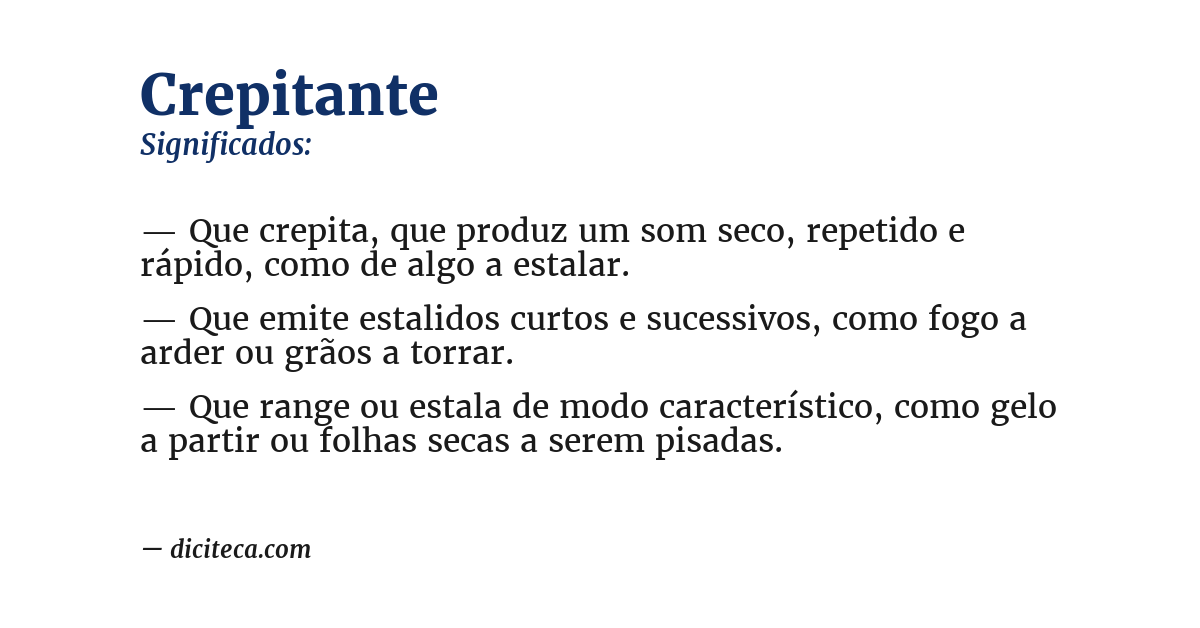Significado de crepitante