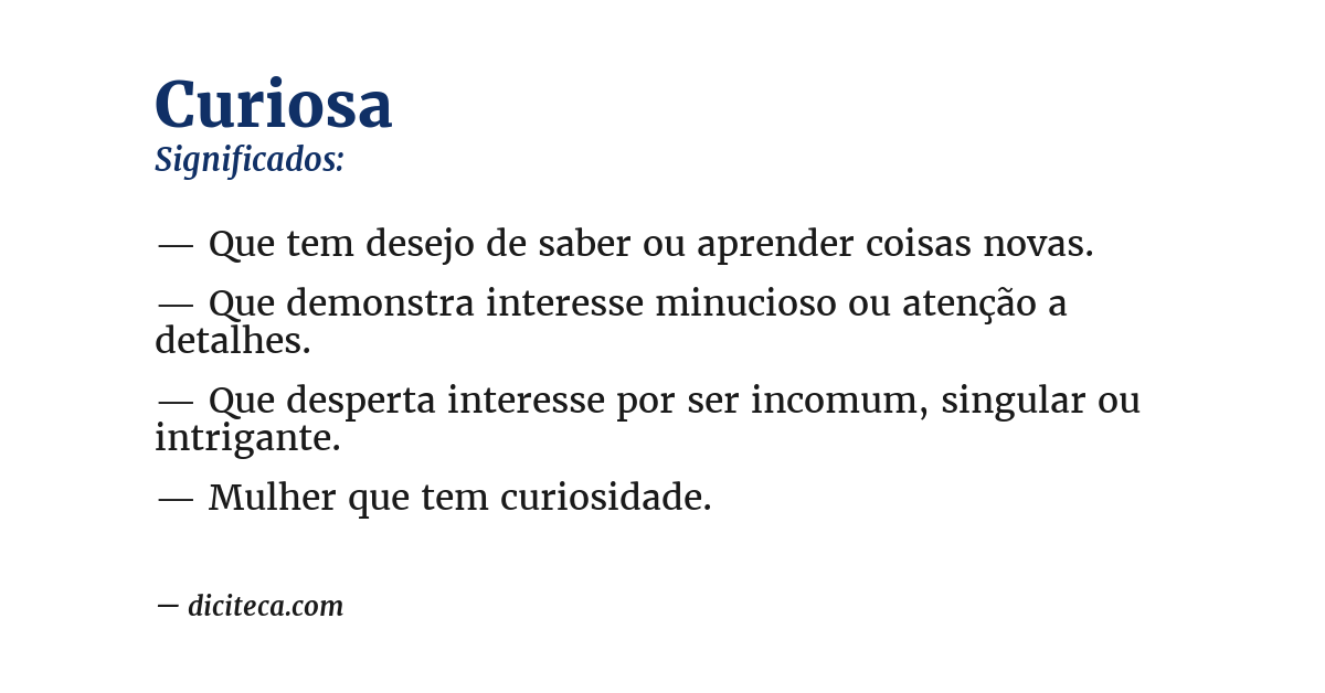 Significado de curiosa