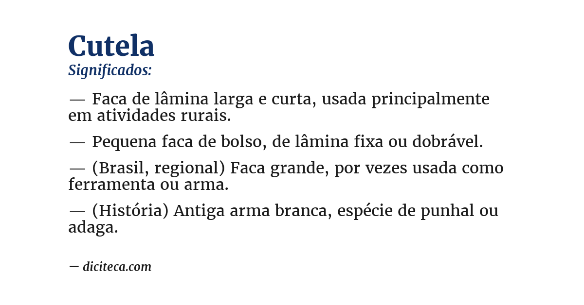 Significado de cutela